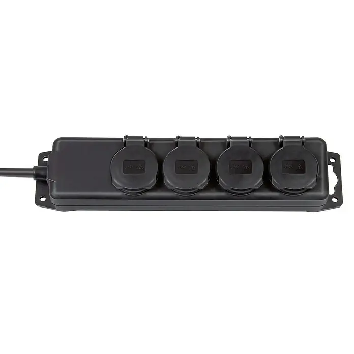 Calex Set van 2 stopcontacten voor buiten, met afstandsbediening, IP44 waterdicht, plug & play, zwart