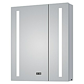 DSK Led-spiegelkast Aluminio Sun (b x h: 60 x 70 cm, Met verlichting, Aluminium)