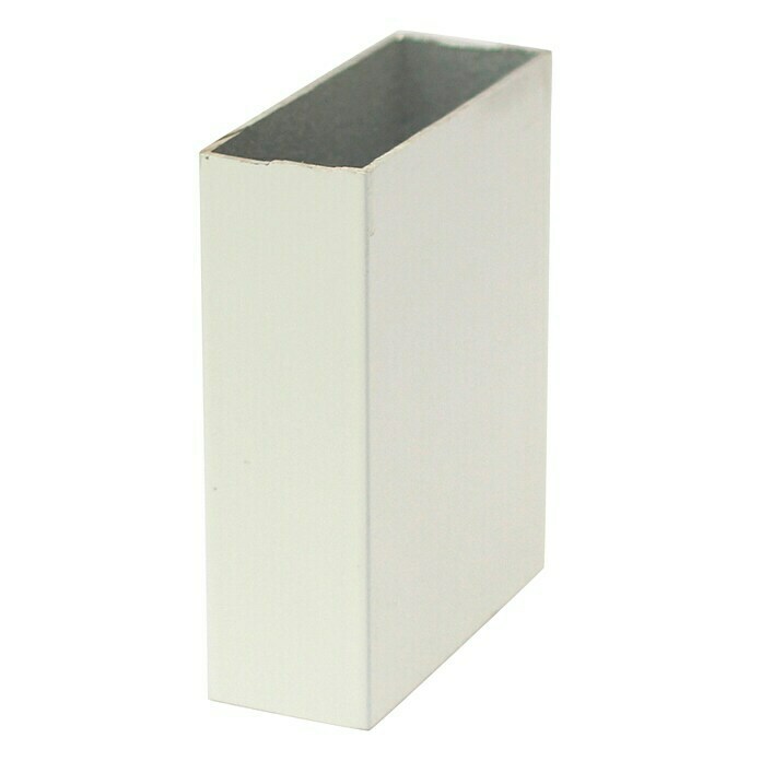 Tubo rectangular de compensación (L x An x Al: 200 x 50 x 30 cm, Aluminio, Blanco)