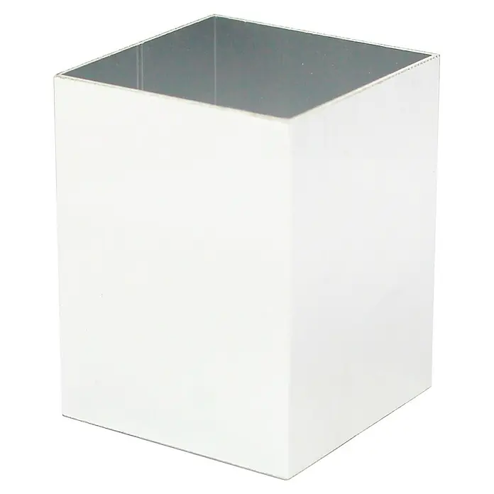 Tubo cuadrado de compensación - L x An x Al: 200 x 5 x 5 cm, Blanco - Recipiente cuadrado blanco y vacío con interior gris, ideal para material de oficina o como pieza decorativa.
