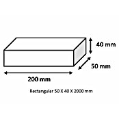 Tubo rectangular de compensación (L x An x Al: 200 x 50 x 40 cm, Aluminio, Blanco)
