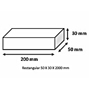 Tubo rectangular de compensación (L x An x Al: 200 x 50 x 30 cm, Aluminio, Cromo)