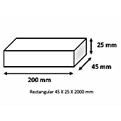 Tubo rectangular de compensación (L x An x Al: 200 x 45 x 25 cm, Aluminio, Cromo)