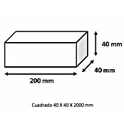 Tubo cuadrado de compensación (L x An x Al: 200 x 40 x 40 cm, Aluminio, Blanco)