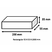 Tubo rectangular de compensación (L x An x Al: 200 x 55 x 35 cm, Aluminio, Blanco)