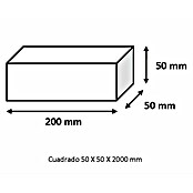Tubo cuadrado de compensación (L x An x Al: 200 x 50 x 50 cm, Aluminio, Blanco)
