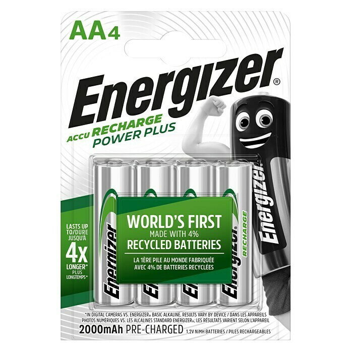 Energizer Accu Oplaadbare AA-batterij PowerPlus (1,2 V, 2.000 mAh)