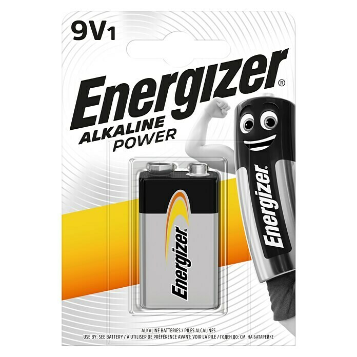 Energizer Batterie Power9-Volt-Block, 1 Stk. Front View