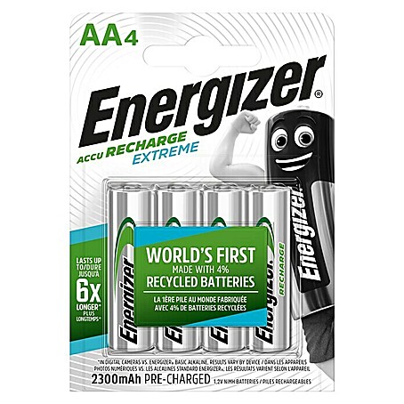 Energizer Akku Rechargeable Extreme AA (Mignon AA, 1,2 V, 4 Stk.)