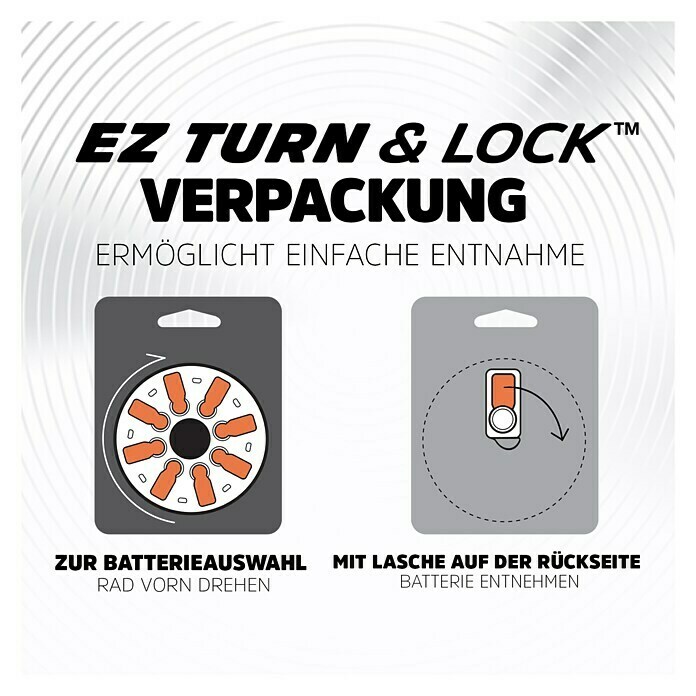 Energizer Hörgerätebatterie EZ Turn & Lock 138 Stk. Use Shot