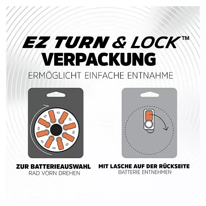 Energizer Hörgerätebatterie EZ Turn & Lock 13 - 1,4 V, 8 Stk. - Anwendungsbeispiel
