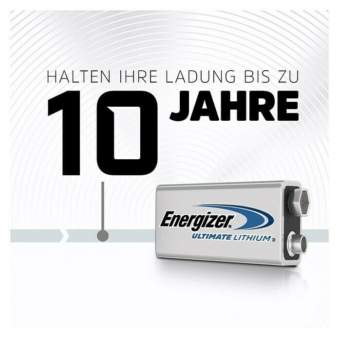 Energizer Ultimate Lithium Batterie9-Volt-Block, 6LR61, Lithium, 1 Stk. Use Shot