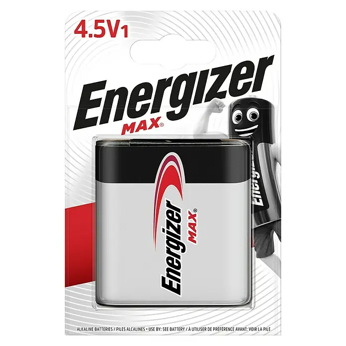 Energizer Batterie Max 4,5 V - Flachbatterie, 4,5 V - Ein 4,5V Energizer Max Batteriepack, ideal für Geräte mit hohem Stromverbrauch, garantiert lange Leistung und Zuverlässigkeit.