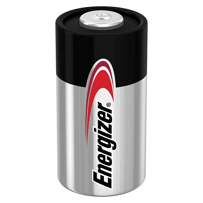 Energizer Batterie 4LR44/A544 - 4LR44, 6 V - Nahaufnahme einer einzelnen Energizer-Batterie, die Silber, Schwarz und Rot kombiniert und die Marke deutlich hervorhebt.