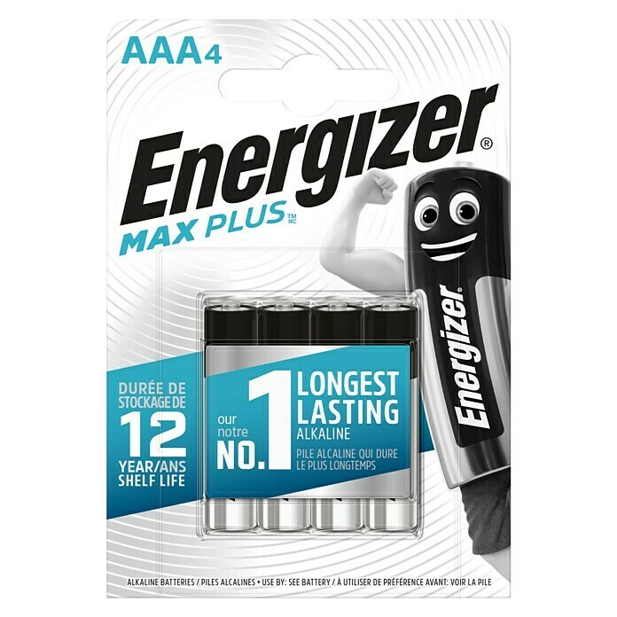 Energizer Batterie Max PlusMicro AAA, Alkali-Mangan, 1,5 V, 4 Stk. Front View