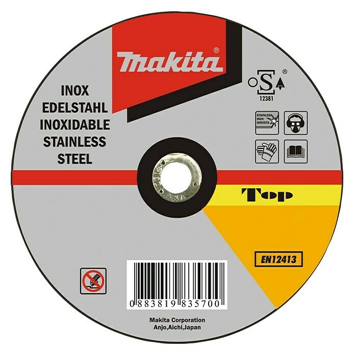 Makita Disco de corte (Diámetro disco: 125 mm, Espesor disco: 1 mm, Apto para: Acero inoxidable)
