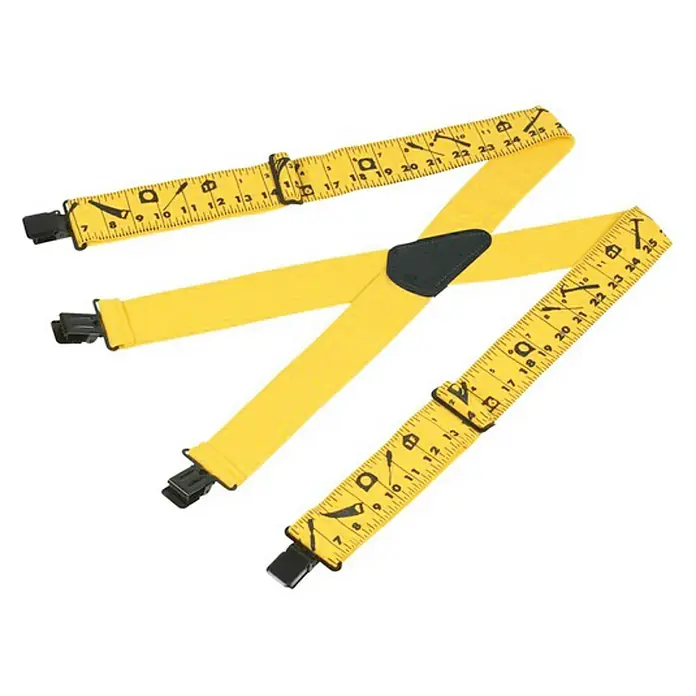 Tirantes - Amarillo - Tirantes amarillos con escala de medición impresa, perfectos para artesanos y aficionados al bricolaje durante el trabajo.