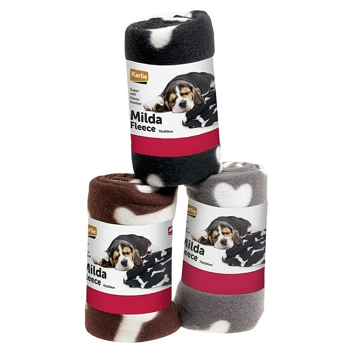 Karlie Hondendeken (70 x 100 x 2 cm, Fleece, Bruin/wit)