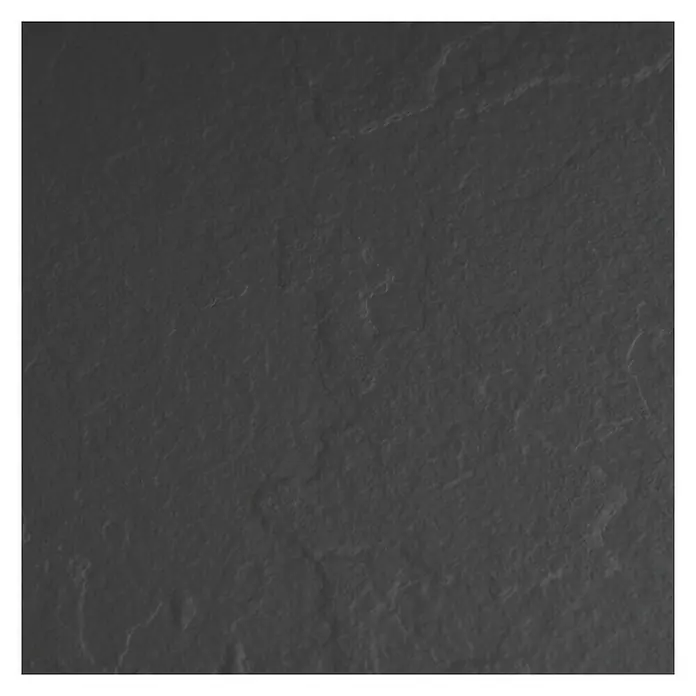 HPL-Platte Fixmaß - Anthrazit, L x B x S: 1.390 x 620 x 8 mm - Nahaufnahme einer schwarzen Schieferplatte, die eine dunkle, strukturierte Oberfläche für Hintergründe und Designs bietet.