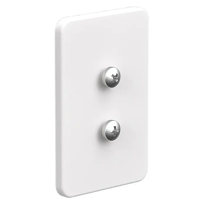 Creabath Placa de soporte adhesiva Soul White - L x An: 0,4 x 4,5 cm - Placa de cubierta blanca con dos tornillos.