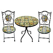 Starke Balkonmöbel-Set Mosaik (3-tlg., Stahl, Mehrfarbig)