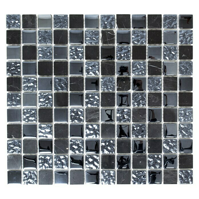 Mosaikfliese Crystal Mix CM M46232,7 x 30,2 cm, Schwarz, Glänzend View From Above