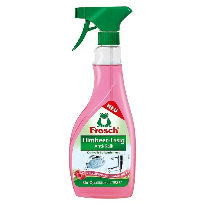 Frosch Essig-Reiniger Anti-Kalk - Duft: Himbeere, 500 ml, Flasche mit Sprühkopf - Vorderansicht