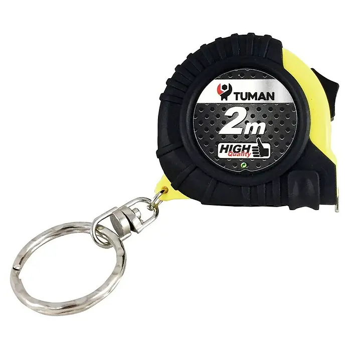Cinta métrica extensible Mini con llavero - Largo: 2 m - Llavero compacto de cinta métrica de 2 metros de Tuman, perfecto para mediciones rápidas sobre la marcha.