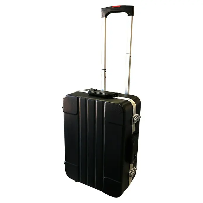 Trolley - L x An x Al: 19 x 35,5 x 46 cm, ABS, 1 asa abatible - Maleta negra con ruedas y asa telescópica, perfecta para viajar. Su diseño robusto ofrece protección para tus objetos de valor.