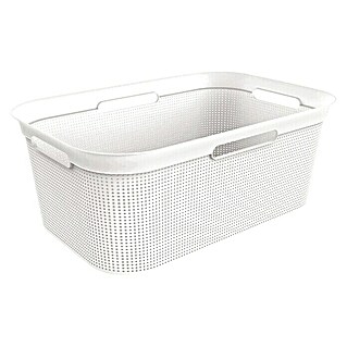 Rotho Wäschekorb Brisen (L x B x H: 596 x 396 x 232 mm, Weiß, 41 l, Kunststoff)