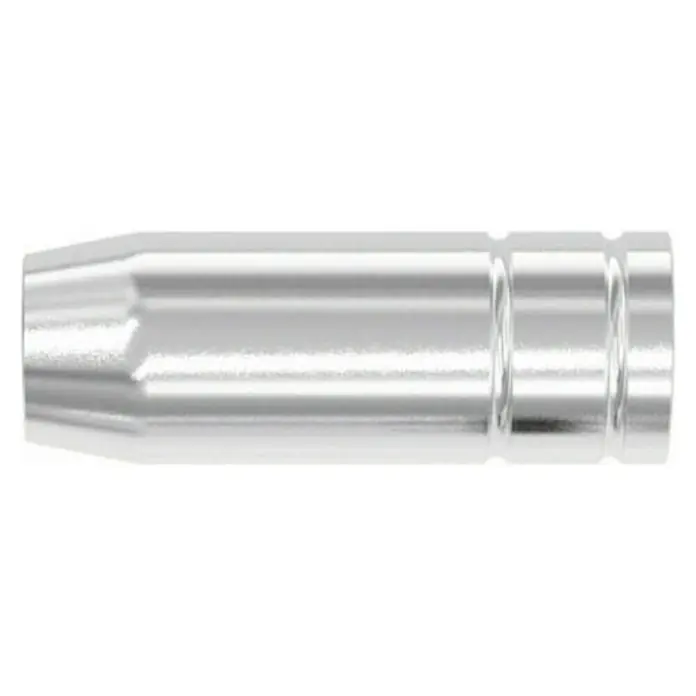 Solter Boquilla de gas de soldadura SX-15 - 2 ud. - Imagen de una antorcha de soldadura de color plateado. El diseño es delgado y funcional, ideal para aplicaciones de soldadura precisas.