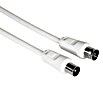 Hama Cable de conexión de antena (10 m, Blanco, 75 dB, Enchufe IEC, hembrilla IEC)