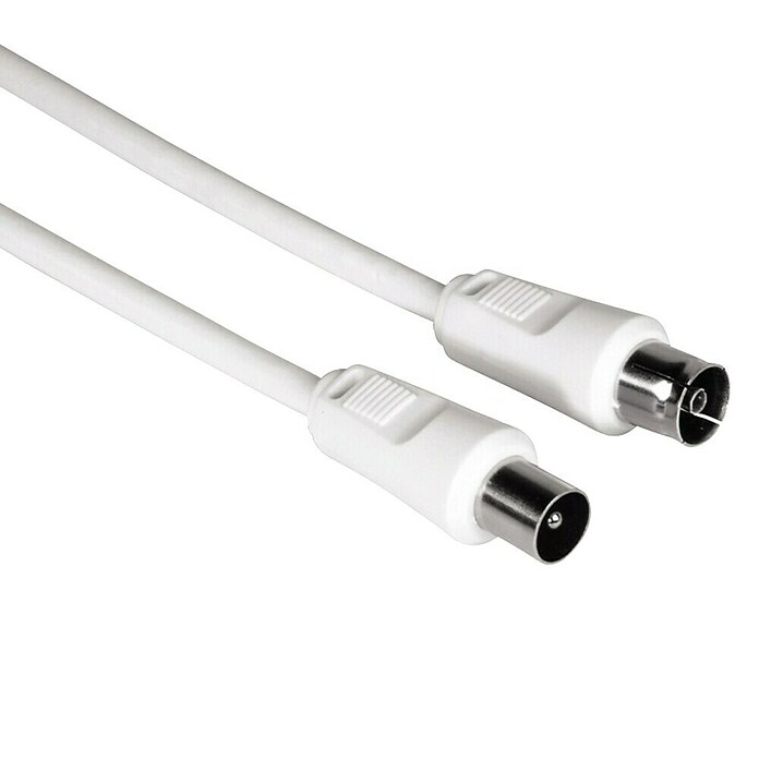 Hama Cable de conexión de antena (5 m, Blanco, 75 dB, Enchufe IEC, hembrilla IEC)