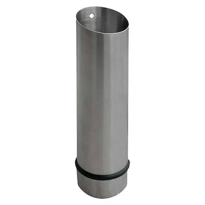Lienbacher Heizkörperverdunster - 2 Stk., Rund, Edelstahl - Edelstahlrohr: Ein zylindrisches Metallrohr mit abgeschrägter Oberseite und einem Loch zur Aufhängung, ideal für Küchenutensilien und mehr.