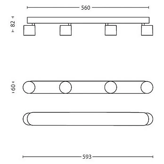 Philips LED-Wandstrahler myLiving - 4,5 W, L x B x H: 56 x 6 x 8,2 cm, Weiß, Warmweiß