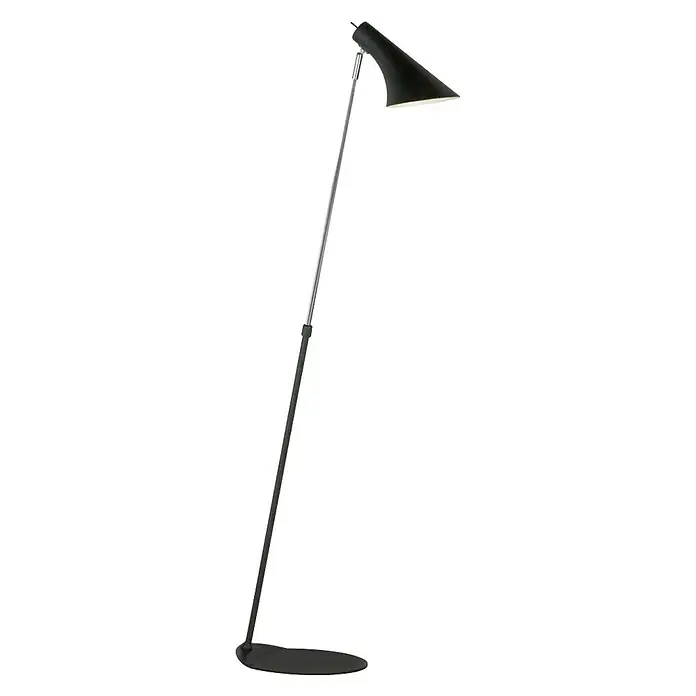 Nordlux Vanila Lámpara de pie - 40 W, Altura: 129 cm, Negro, E14 - Elegante lámpara de pie negra con pantalla cónica ajustable y un soporte estilizado de dos piezas.