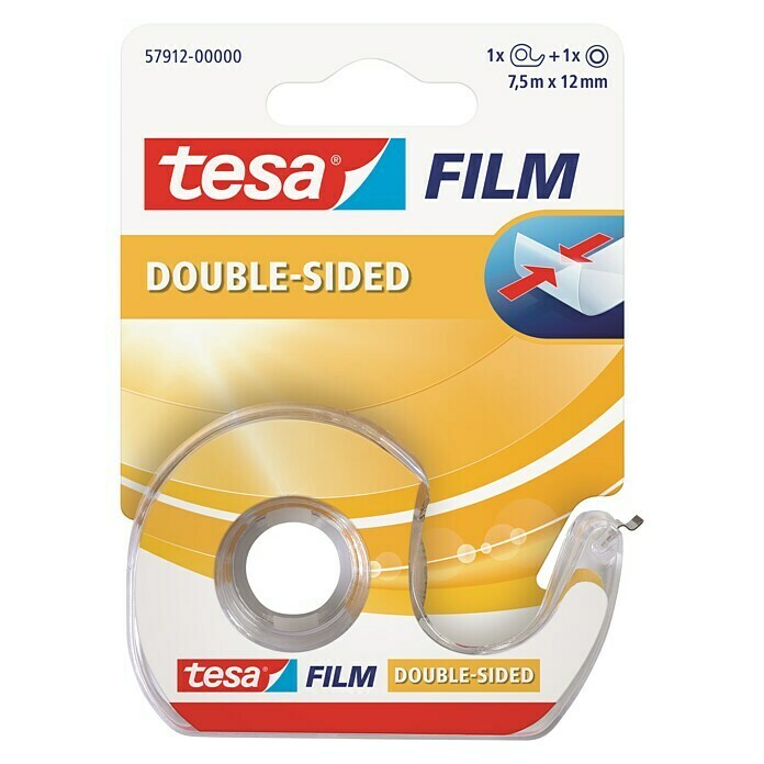 tesa Klebefilm mit Abroller doppelseitig (7,5 m x 12 mm)