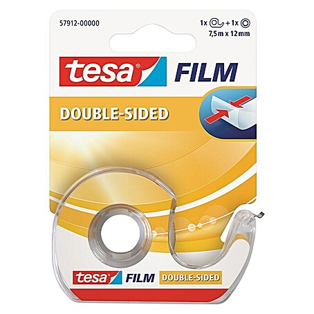 Tesa Klebefilm mit Abroller doppelseitig (750 x 1,2 cm)