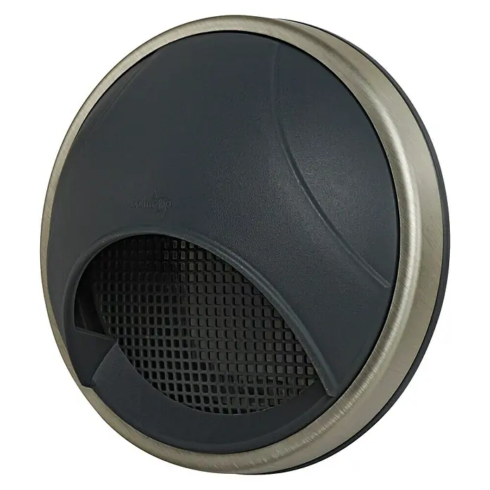 OptimAIRo Ablufthaube C-125 Gb - Durchmesser Anschlussstutzen: 125 mm, Abnehmbares Fliegennetz, Anthrazit/Bronze - Runde Tischkabeldurchführung mit Bürsteneinsatz und Metallrand. Ideal für Büro und Schreibtisch, um Kabel ordentlich zu verlegen.