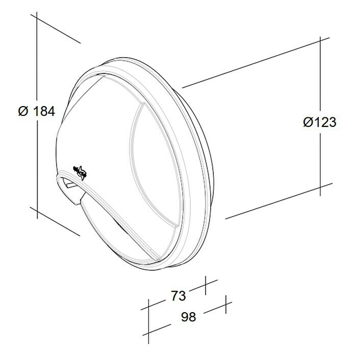 OptimAIRo Ablufthaube (Durchmesser Anschlussstutzen: 125 mm, Abnehmbares Fliegennetz, Anthrazit/Bronze)