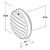 OptimAIRo Außengitter (Durchmesser Anschlussstutzen: 150 mm, Abnehmbares Fliegennetz, Anthrazit/Bronze)