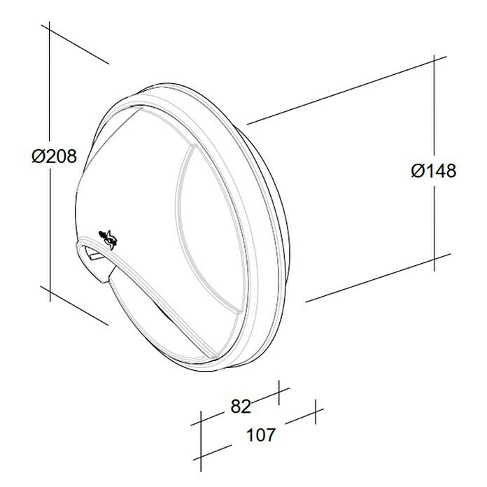 OptimAIRo Ablufthaube (Durchmesser Anschlussstutzen: 150 mm, Abnehmbares Fliegennetz, Anthrazit/Bronze)