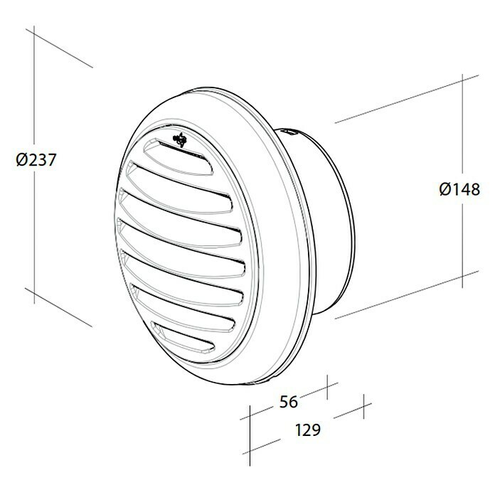 OptimAIRo Außengitter (Durchmesser Anschlussstutzen: 150 mm, Magnetische Rückstauklappe, Anthrazit/Bronze)