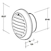 OptimAIRo Außengitter (Durchmesser Anschlussstutzen: 150 mm, Magnetische Rückstauklappe, Anthrazit/Bronze)