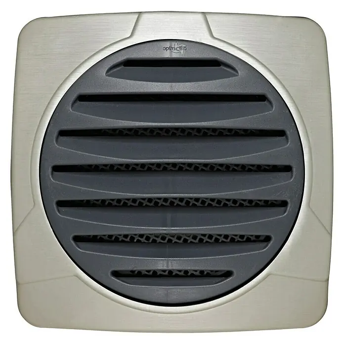 OptimAIRo Außengitter R-150 S - Durchmesser Anschlussstutzen: 150 mm, Magnetische Rückstauklappe, Anthrazit/Bronze - OptiClimate Klimaanlage mit rundem, lamellenbesetztem Design für optimale Luftzirkulation in Innenräumen.