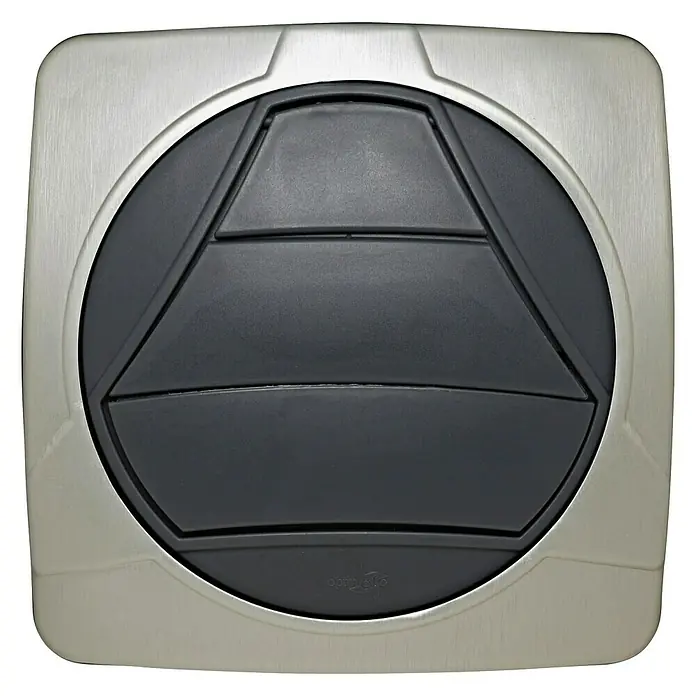 OptimAIRo Jalousieklappe R-100 F - Durchmesser Anschlussstutzen: 100 mm, Magnetische Rückstauklappe, Anthrazit/Bronze - Quadratischer, silberfarbener Lufterfrischer mit schwarzem, dreieckigem Einsatz. Ideal für jeden Raum und jedes Auto.