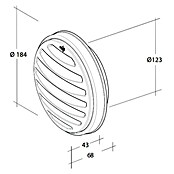 OptimAIRo Außengitter (Durchmesser Anschlussstutzen: 125 mm, Abnehmbares Fliegennetz, Anthrazit/Bronze)