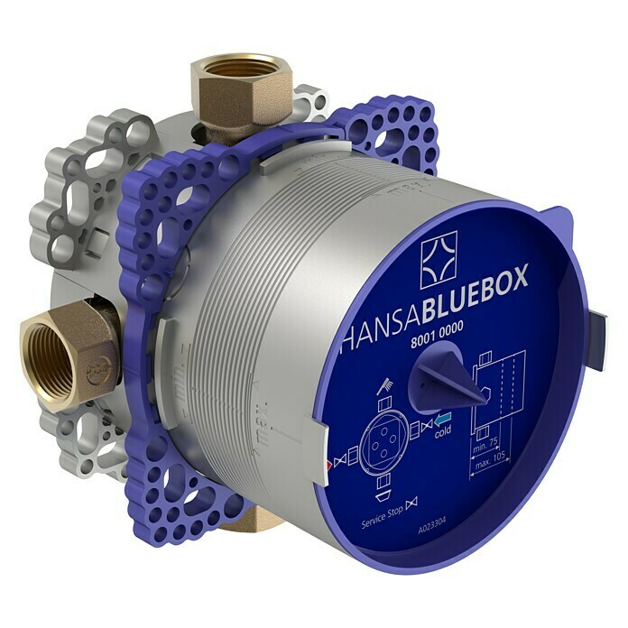 Hansa Unterputzsystem Bluebox 8001¾″, Einbautiefe: 75 mm - 105 mm Front View