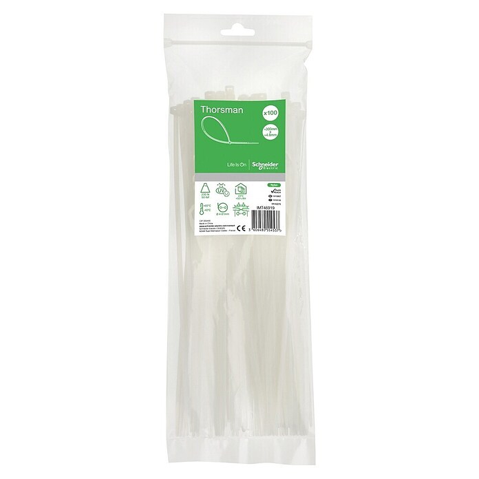 Schneider Electric Vezice za kable  (300 x 4,8 mm, 100 kos) | 3298 - Kabelbinder | CBED - Befestigungstechnik | CBE - Kabel und Zubehör | CB - Elektroinstallation | C - Elektro | BAUHAUS