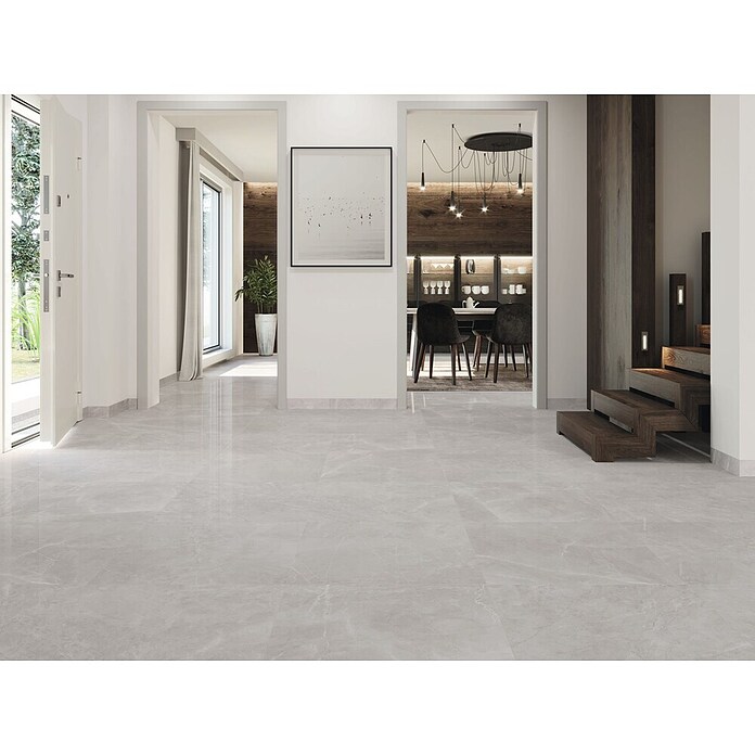 Feinsteinzeugfliese Bayona Silver (60 x 60 cm, Grau, Glänzend) | BAUHAUS